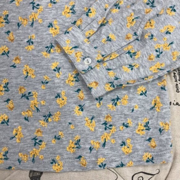 Lucky Brand Floral Split-Neck Peasant Top - Picture 3 of 5